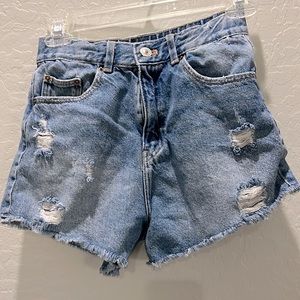 Zara kids distressed jean shorts